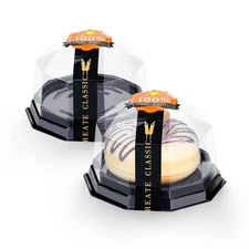 50 Pack Mini Bundt Cake Containers Clear Disposable Plastic Small Cupcake Che...