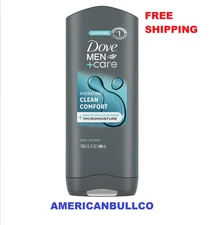 Dove Men+Care Clean Comfort Face & Body Wash for All Skin Types, 13.5 fl oz