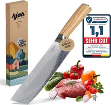 kjøk Premium Nakiri Messer mit Olivenholzgriff 17cm Japanmesser-Style Härte 5
