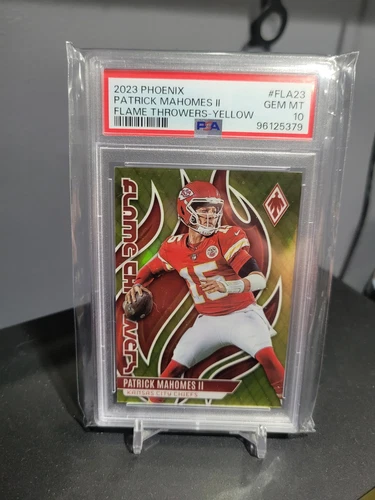 PSA 10 2023 Panini Phoenix Flame Throwers #FLA-23 Patrick Mahomes II Yellow /75