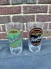 2 Berghoff Beer brewery pint glasses Menroe Wisconsin 1995 Craft Doyles Irish