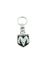 Keychain For Dodge Ram W Key Ring 2-sided Logo Silver Black Key Chain New
