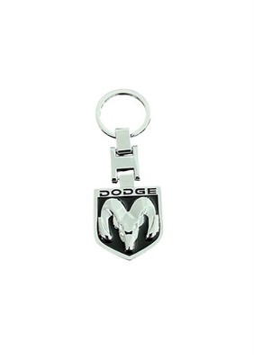 Keychain for Dodge Ram w/ Key Ring 2-Sided Logo Silver & Black Key Chain New