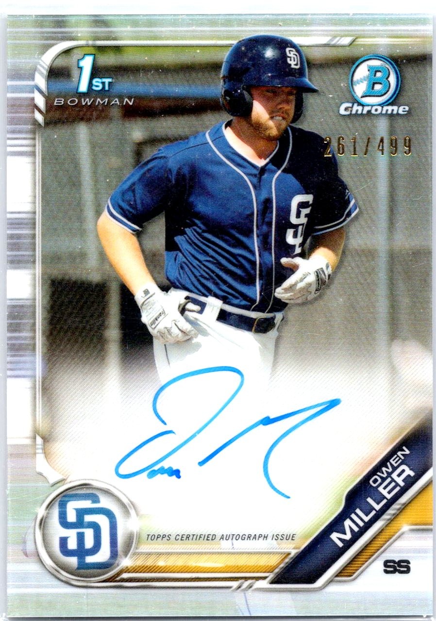 2019 Bowman Chrome #CPA-OM Owen Miller Prospects Autographs Refractor #/499