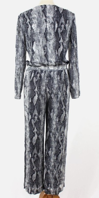 St. John Python Gray Python Print Silk Jumpsuit D… - image 3