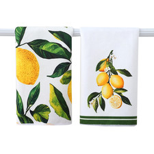 Lemon Print Kitchen Dish Towel Absorbent Kitchen Towels Quick Drying Dish Cloth
