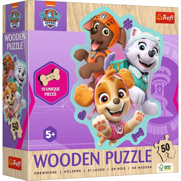 Trefl Holz Puzzle Junior - Paw Patrol, Kinderpuzzle, Kinder, 50 Teile, 20258-image