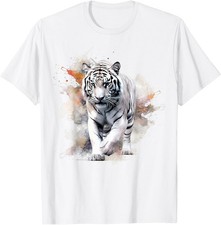 Obra de arte de amante del tigre blanco - Camiseta de tigre con motivo animal
