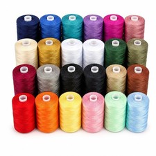 24 Spools All-Purpose Polyester Sewing Thread Set - 1000 Yards Each, 22 Colors 