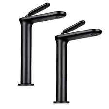 2 Pack Bathroom Sink Faucet Single Hole 1 Handle Lavatory Mixer Tap Matte Black