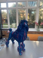 Large Ceramic Pop Art Poodle Statue/Figurine/Sculpture. One-off piece of art.