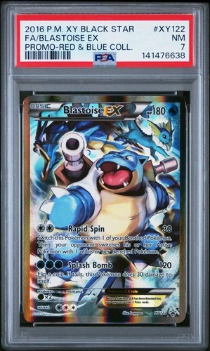 2016 POKEMON XY PROMO RED & BLUE COLLECTION FULL ART/BLASTOISE EX PSA 7