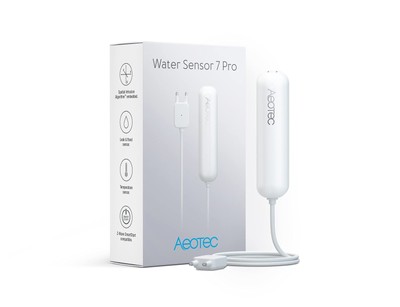 PRO Version ZWave Water Sensor Water Sensor 7 Pro with Flood Temperature Humi...
