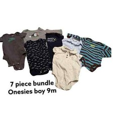 7 Piece Baby Boy Bundle One pieces Short  Long Sleeve 9m M468
