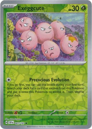 EXEGGCUTE 001/191 SURGING SPARKS POKEMON (REVERSE HOLO, NM)