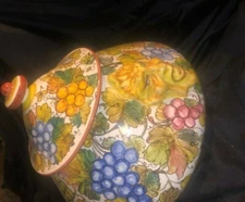 New Deruta Italy Dip A. Mano Franco Mari Signed Grapes hand painted Vntg Tureen 