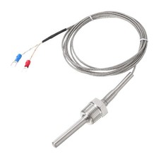 K Type Thermocouple 1/2" NPT Thread 8x50mm 6.6ft 0 to 800 C 304 Stainless Steel