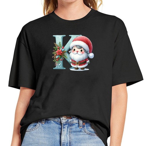T Shirt Donna Baggy Fit Manica Corta Slogan T-shirt Magliette Regali Natale - Foto 15 di 30