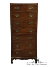 HENREDON FURNITURE Solid Walnut Campaign Style 24" Lingerie Chest 8903-05