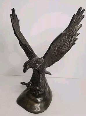 Brass Collectible Spreading Wings Kite  Hunt Eagle Sculpture Art Deco 9.5''H