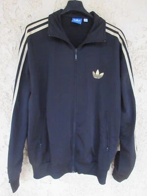 Veste ADIDAS FIREBIRD rétro vintage TREFOIL noir or doré jacket felpa XL - Photo 1/4
