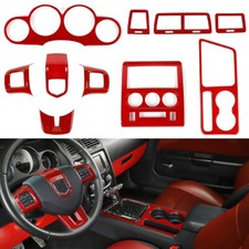 10x Red Full Set Interior Cover Trims Kit For Dodge Challenger 09-14 Accessories