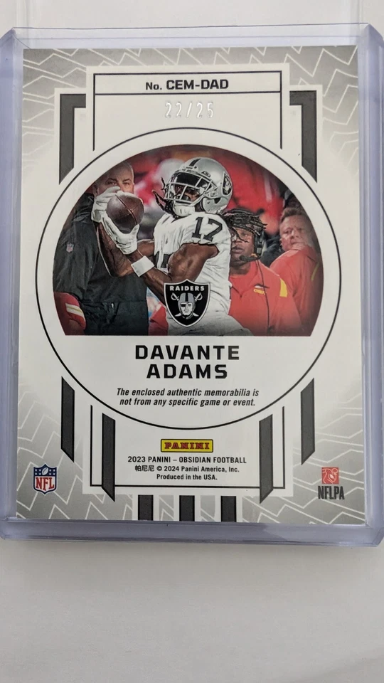 Davante Adams 2023 Obsidian Cutting Edge Memorabilia Green Electric Etch /25 - Image 2 of 4