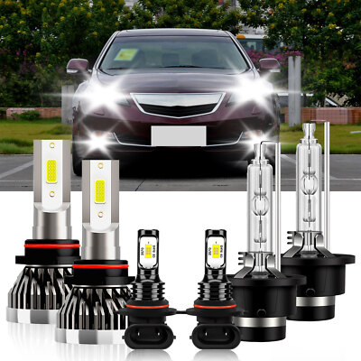 For Acura TL 2002-2003 6x LED HID Headlight High Low Beam + Fog Light Bulbs Kit