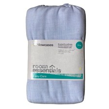 NEW room essentials Target 2 King Size Cotton Blend Blue Pillowcases 21" x 41"