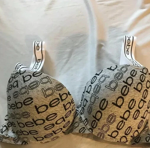 Lote de 2 sujetadores para mujer Bebe push up camiseta sujetadores negro gris 36DD Foto 2 de 4
