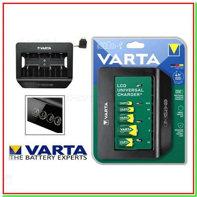 Caricabatterie per Pile Ricaricabili VARTA LCD UNIVERSAL Caricatore Batterie