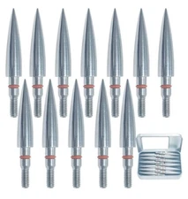 Stainless Steel Archery Field Points, 125 Grain , 5/16″ Diameter  24 Pcs