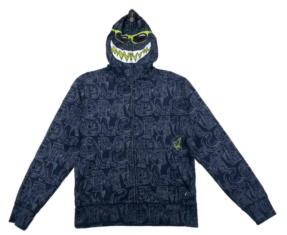 Volcom Men's Small Full Zip Face Hoodie AOP Mall Y2K Skater | eBay
