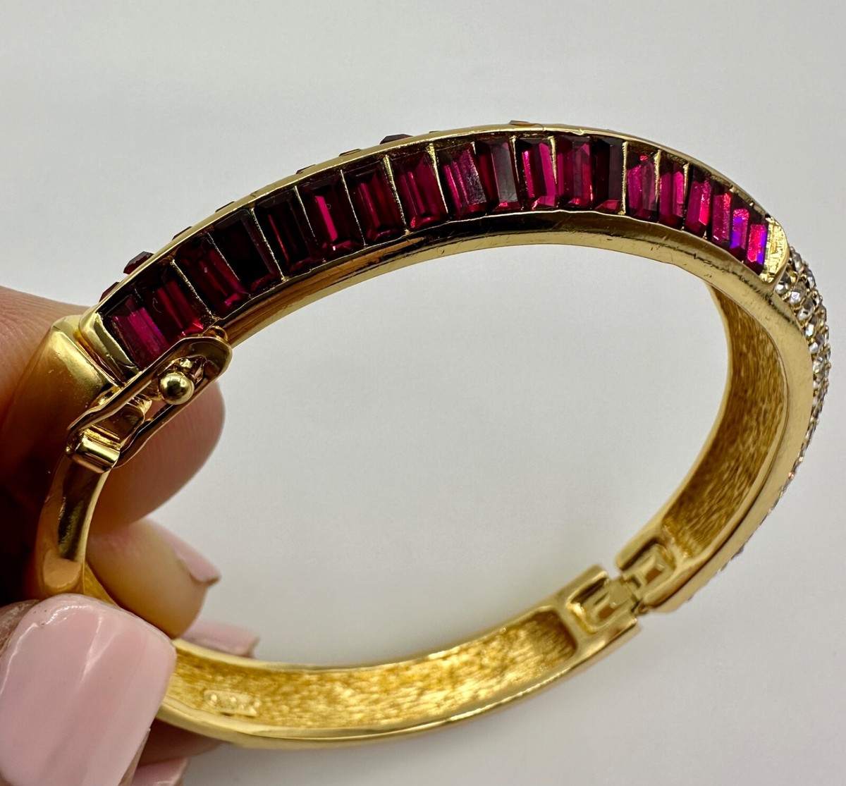 Dior スタッズ バングル レッド Vintage Christian Dior Red Baguette