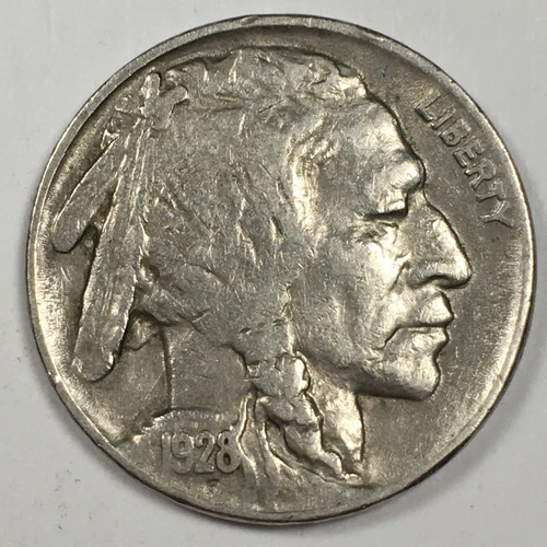 1928 Buffalo Nickel - Extremely Fine (XF) Full Date & Horn KM#134 - 6878-PC