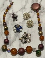 Vintage Crafting Jewelry & Beads Parts Repair Harvest Teh11-25