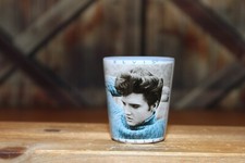 ELVIS PRESLEY Ceramic SHOT GLASS  Blue 2.5"