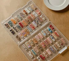 Large Clear Press on Nails Storage Box, Empty Press on Nails Storage box