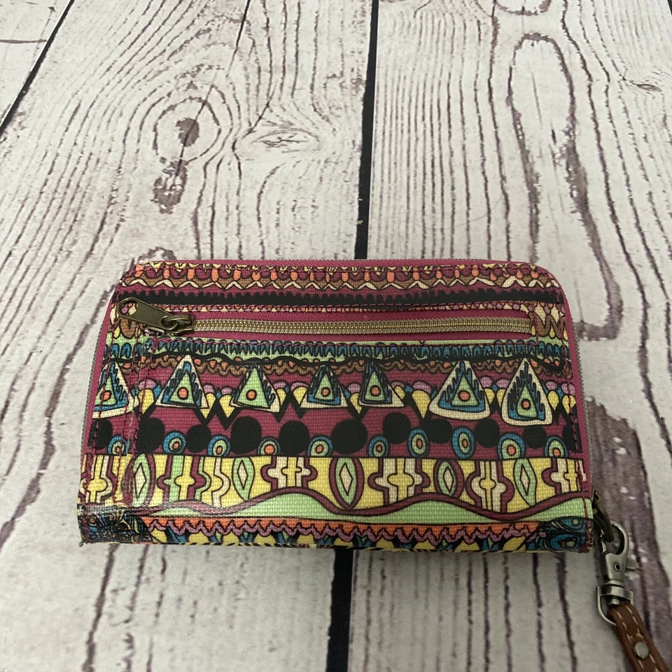 Sakroots Cartera Muñequera Boho Rectángulo Colorido Azteca Multibolsillos Portatarjetas Foto 2 de 4