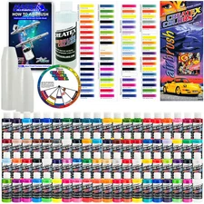 Createx DELUXE ALL 80 COLORS SET 2oz Airbrush Hobby OPAQUE TRANSPARENT Paint - A