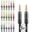 thumbnail 2  - 5x 3.5mm Braided Male to Male Stereo Audio AUX Cable Cord for PC iPod CAR iPhone