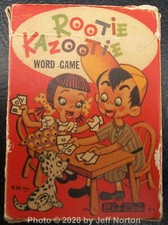 Vintage Rootie Kazootie Word Game. Copyright 1953 by Ed-U-Cards. In Original Box