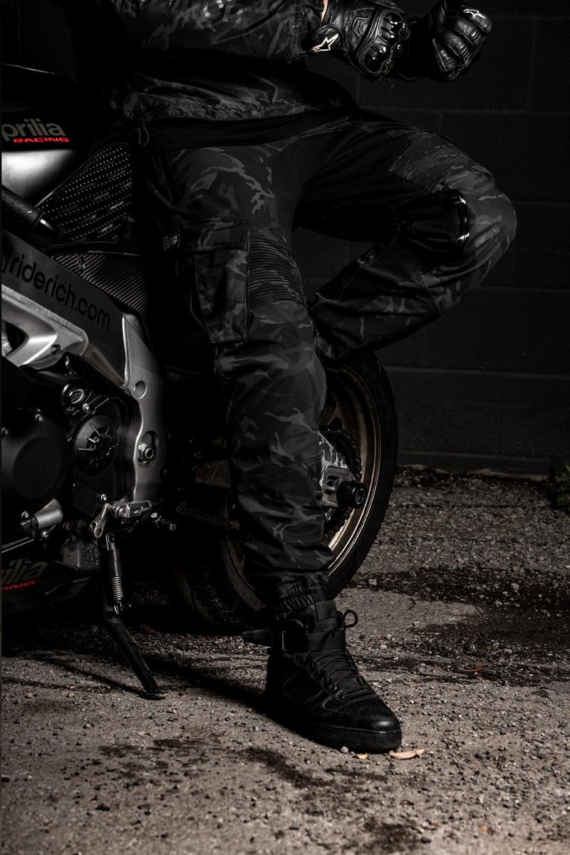 Ride Rich Unit 16 Armoured Softshell Cargo Motorcycle Joggers Camo 