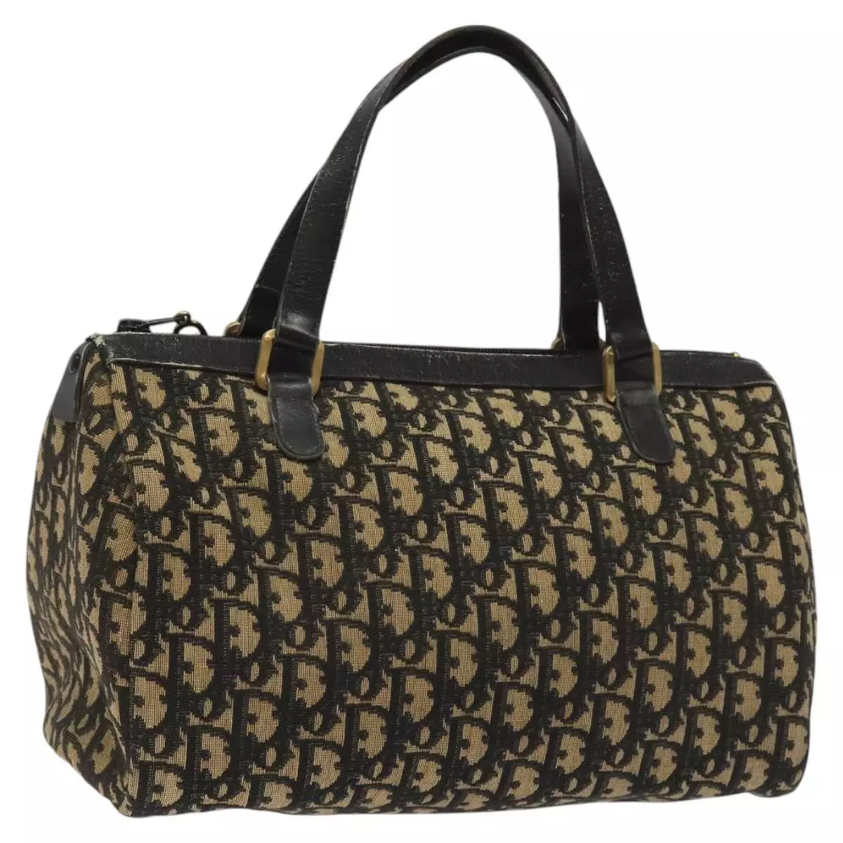Sac à main Christian Dior trotteur toile bleu marine authentique 113422