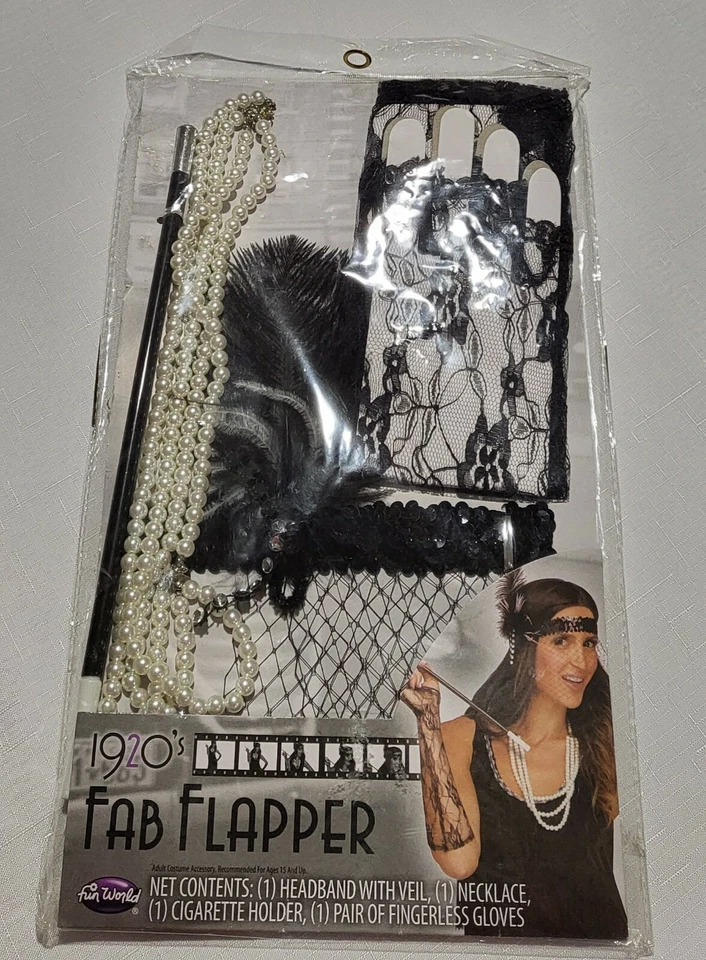 Kit de Disfraz Fab Flapper Gatsby Años 20, Nuevo Foto 4 de 4