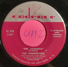 Chordettes "Mr. Sandman / I Don't Wanna See You Cryin' " VG