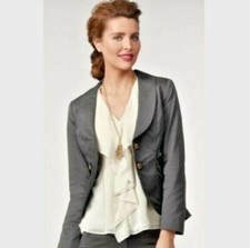 Cabi Women's Work-It Jacket Gray Blazer Sz 8