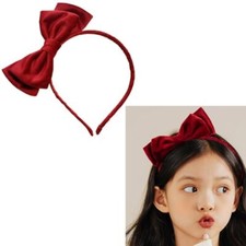 RFTWXHPN Velvet Burgundy Red Bow Headband for Girls Bowknot Headbands Bow Head