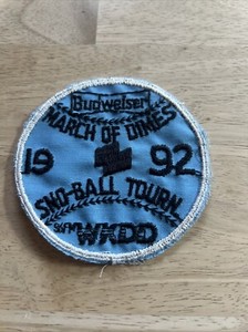 Vintage 1992 Budweiser March Of Dimes Sno-ball Tournament Patch