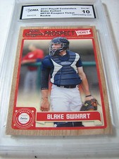 BLAKE SWIHART RED SOX 2011 PLAYOFF CONTENDERS PROSPECT TICKET RT30 RC GRADED 10